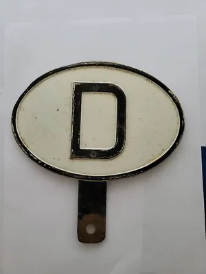 $75 • Buy Vintage VW Porsche Authentic German D Plate Badge - All Metal