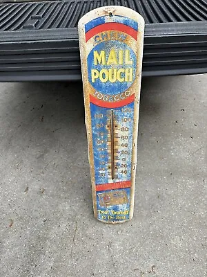 Mail Pouch Chew Tobacco Original Thermometer Metal Advertising Sign 39  • $125