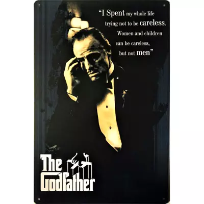 The Godfather Vintage Movie Metal Sign Marlon Brando 70s Scorcese Film 12x8 Inch • $13.50