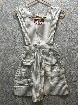 Vintage American Red Cross Volunteer Dress Nurse Uniform Candy Striper Size 6 • $50