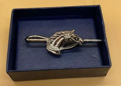 Stunning Silver Metal Racing Horse Head Tie Clip With Gift Box  • £17.99