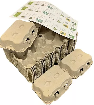 30 - 584 Egg Boxes Fresh Barn Feel Front Opening Box Carton & 1 Sheet 24 Labels • £7.99