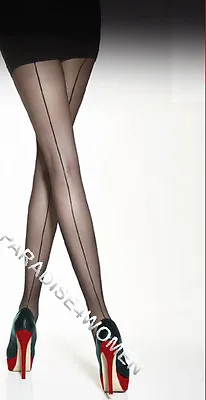 £4.99 • Buy Back Seamed Tights 20 Denier   VOGA  ,Patterned Tights, Made In Italy