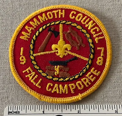 Vintage 1978 MAMMOTH COUNCIL Boy Scout Camporee PATCH BSA Uniform Camp Badge • $14.99