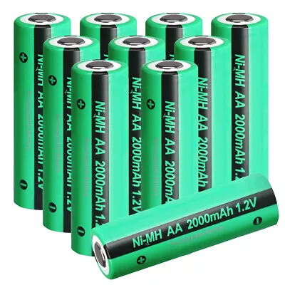 Up To 10pcs AA 1.2v 2000mAh Rechargeable Batteries High Capacity NI-MH Flat Top • $5.99