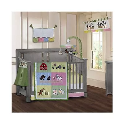 BabyFad Barnyard Farm Animals Nursery Baby With Musical Mobiile 9 Piece Baby ... • $156.28