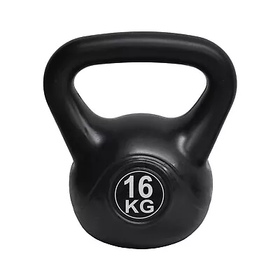 16kg Kettlebell - Home Gym Kettlebell Weight Fitness Exercise - Black • $54.96