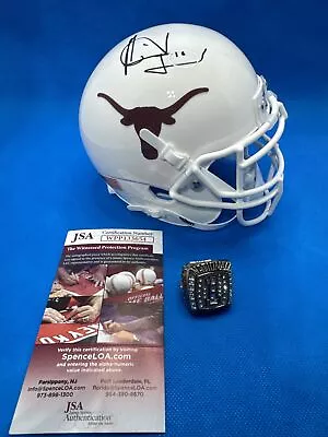 Vince Young Autographed Texas Longhorns Mini Helmet + Big 12 Replica Ring - JSA • $149.99