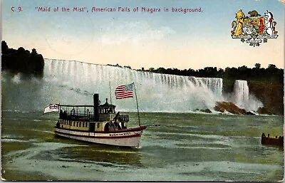 Maid Mist American Falls Niagara Antique Postcard PM Niagara On The Ont Canada • $3