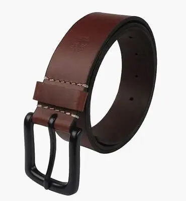 Timberland Men's 38MM Genuine Leather Belt With Black Metal Buckle • $19.99