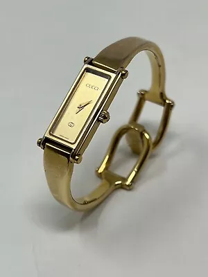 Vintage Gucci Horsebit Gold Plated Quartz Size 6  Ladies Wristwatch Model 1500 • $139.99