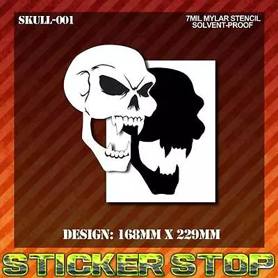 SKULL MYLAR STENCIL (Airbrush Craft Re-usable Vampire) SKULL-001 • $14