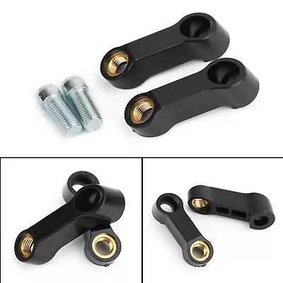 M10 Motorcycle Motorbike Mirror Extender Riser Extension Bracket Black 10mm T9 • $12.68