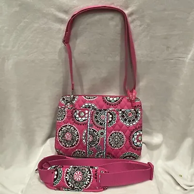 Vera Bradley Hard Sided Tablet Case - Cupcakes Pink Mini Laptop Case Xtra Strap • $22