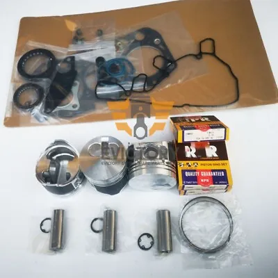 For Yanmar 3TNV76 Rebuild Kit Overhaul Gasket + Ring + Pistons Excavator Parts • $493.14