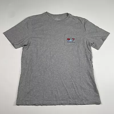 Vineyard Vines Shirt Men’s Large Gray Short Sleeve Graphic Pocket Tee Whale • $17.46