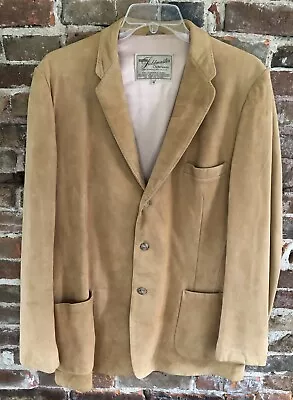 Vintage Hercules Fieldmaster Suede Sport Coat Jacket Size 44L Sears USA Tan EUC • $79.99