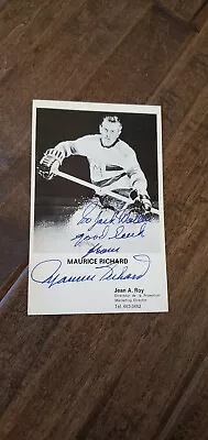 Maurice Rocket Richard Signed Promo Card Montreal Canadiens Hall Of Fame Hof  • $64.99