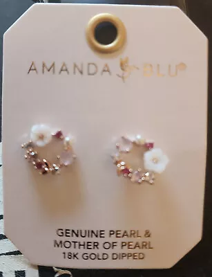 Amanda Blu Post Earrings - Mother Of Pearl • $13