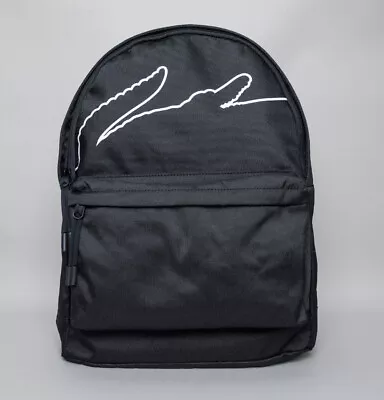 Lacoste Unisex Contrast Branded Backpack Black - BNWT • £44.99