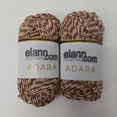 Lot Of 2 Skeins Elann Adara Cotton/Linen Yarn Color 01 Approx. 93 Yds Each. • $14