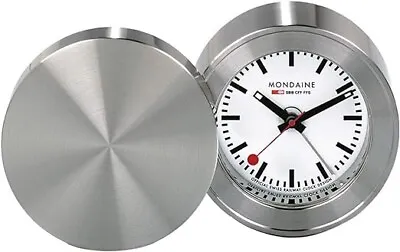 Mondaine MSM64410 Alarm Clock NEW Stainless Steel Analog Official Swiss Railways • $162.99