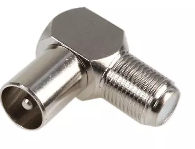 Right Angle F Type To TV Aerial Adapter Screw On Coaxial 90 Degree Connector • £2.69