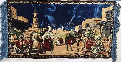 Vintage Middle Eastern Outdoor Market Scene Vibrant Colored Tapestry 21  X 40  • $31.99