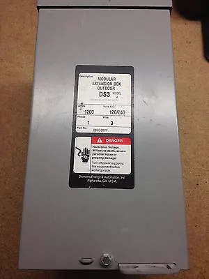 DS-3 Siemens Modular Extension Box DS3 1200A 1 Phase 3 Wire • $295