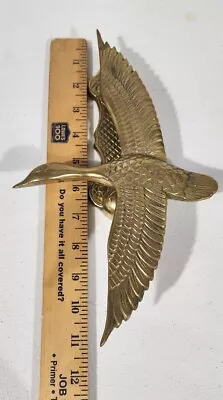 Large Vintage Brass Flying Duck Goose Door Knocker Cabin Farmhouse Hunting  • $31.99