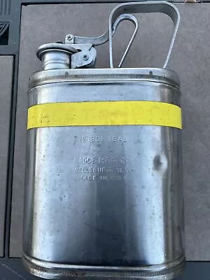 Vintage Eagle Mfg. Company No. 1301 Stainless Steel 1 Gallon Safety Can • $38