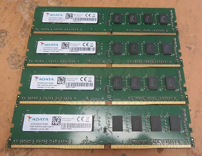 ADATA 4 X 8GB DDR4 1Rx8 PC4-2400T-U Desktop UDIMM Memory AO2P24HC8T1-BTBS • $34.99