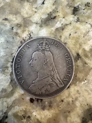 1889 Great Britain Double Florin Coin .925 Silver Queen Victoria • $40