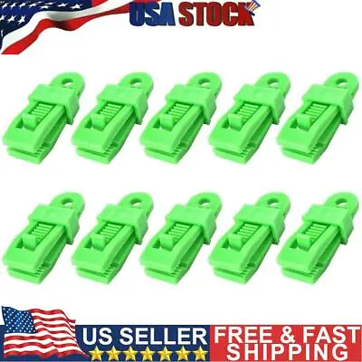 $9.66 • Buy 10pcs Outdoor Large Canopy Wind Rope Clamps Windproof Tent Clips (Green)