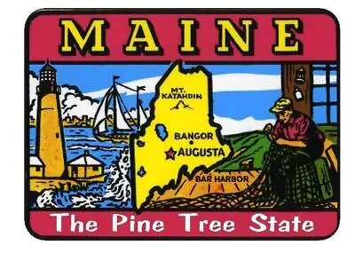 Maine Sticker The Pine Tree State Vintage 1950's Style Sticker Decal V01 • $2.70