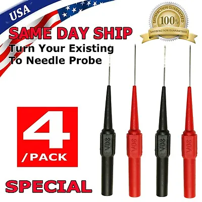$4.75 • Buy Needle Tipped Tip Multimeter Probes Test Leads 4 FLUKE Tester 600V 1A 4mm Socket