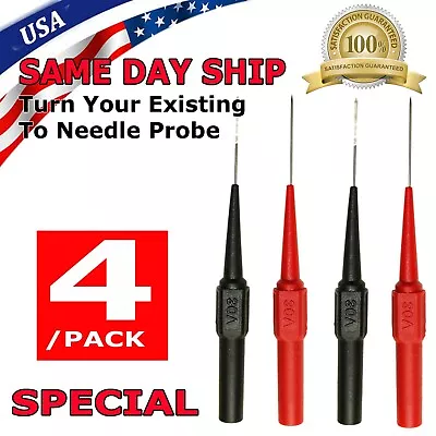Needle Tipped Tip Multimeter Probes Test Leads 4 FLUKE Tester 600V 1A 4mm Socket • $4.99