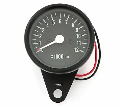 Mini Mechanical Motorcycle Tachometer Tach 12K RPM - Black - 1:4 • $45.95