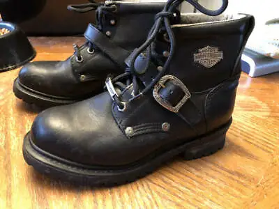 $39.99 • Buy Harley Davidson Black Leather Steel Toe Boots Size 7