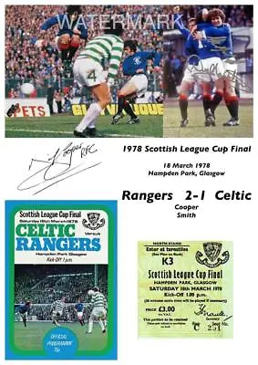 £3.99 • Buy Rangers FC Davie Cooper Signed Re-Print 1978 Scottish League Cup Final