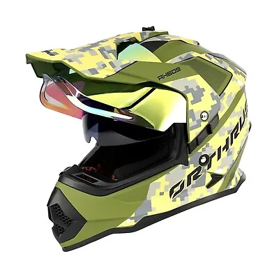 Adults DOT Camouflage Helmet Dual Sport OffRoad Motocross Dirt Bike ATV Helmet • $99.98
