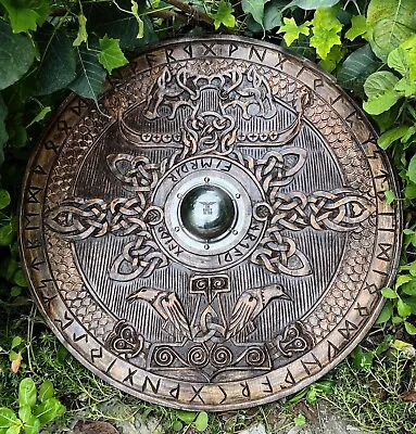 Medieval Viking Wooden Round Bird Shield Decorative Larp Reenactment Shield • $300