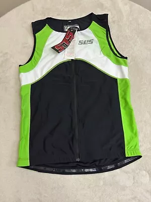 NWT Mens Size XL SL3S Green Black Cycling Triathlon Tri Top Jersey Large Pocket • $14