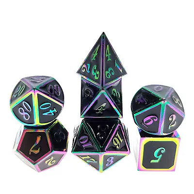 Seven Seas Pirates Dragon Scale Dice Set With Pouch - Rainbow Metal • $13.92