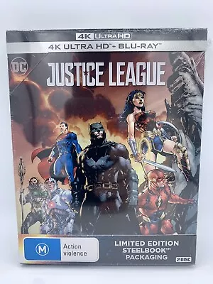 Justice League Steelbook 4K UHD + Blu-ray | AUS Reg B | Rare | New/Sealed • $150