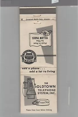 Matchbook Cover The Oldtown Independent Telephone System • $4.95