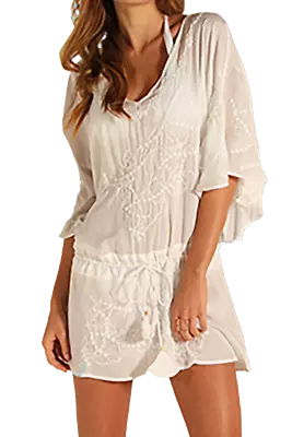 Vix Embroidered Cover-up With Drawstring Waist Size M • $98