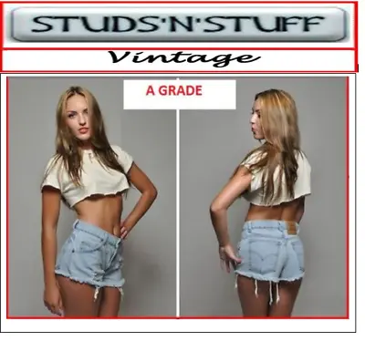 Vintage Womens Levis Denim High Waisted Shorts Jeans Hotpants All Sizes Cut Offs • £18.99