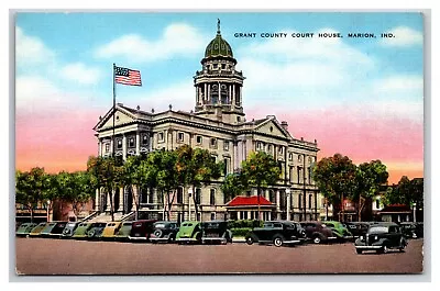 Grant County Court House Marion Indiana IN UNP Linen Postcard UNP Z2 • $2.95