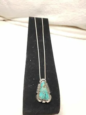 Beautiful Vintage DH Native American Sterling Silver Turquoise Necklace  • $199